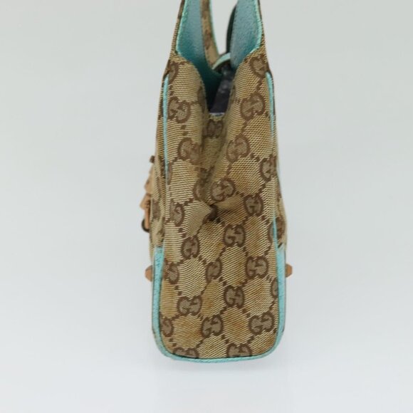 GUCCI GG Canvas New Jackie Shoulder Bag Beige Gold 124409 Auth EC820 - Picture 6 of 16